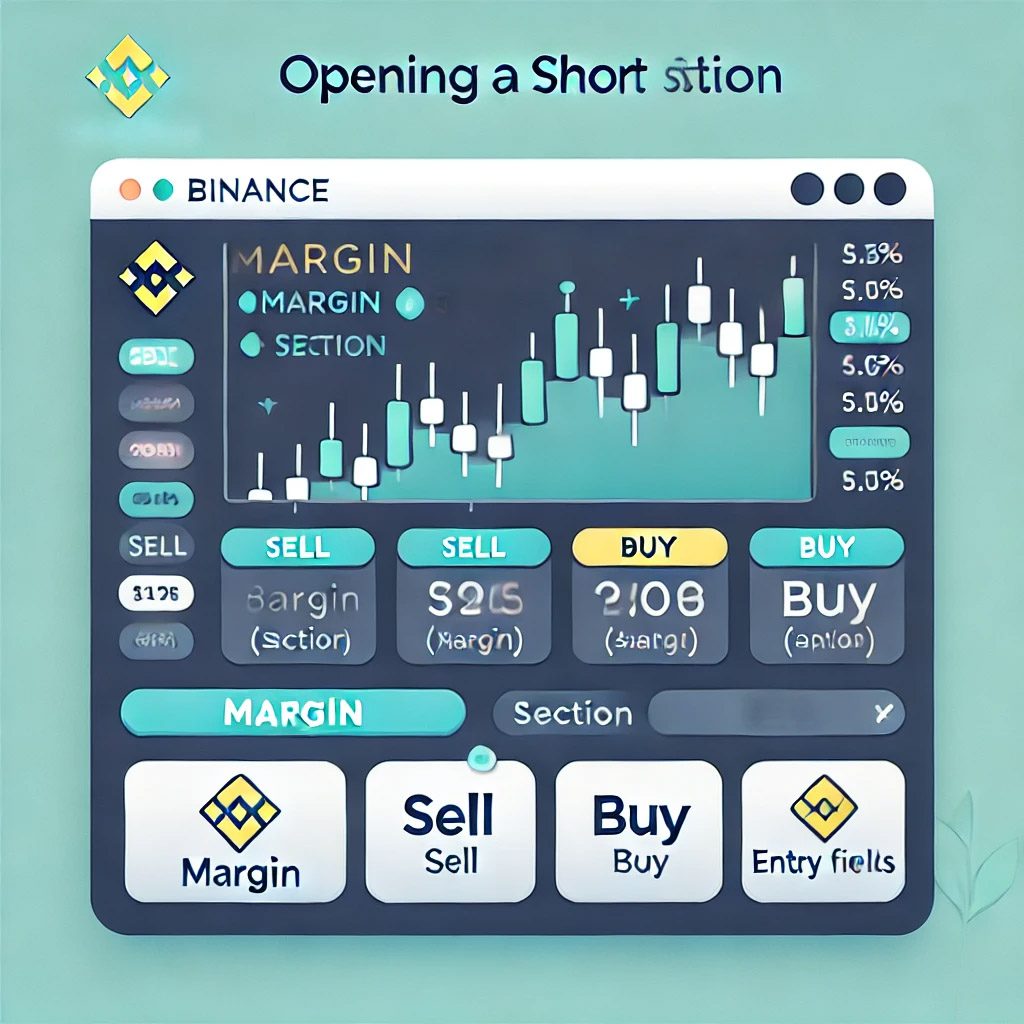 Как шортить на Binance: Пошаговое руководство для начинающих Изображение с интерфейсом Binance для открытия короткой позиции