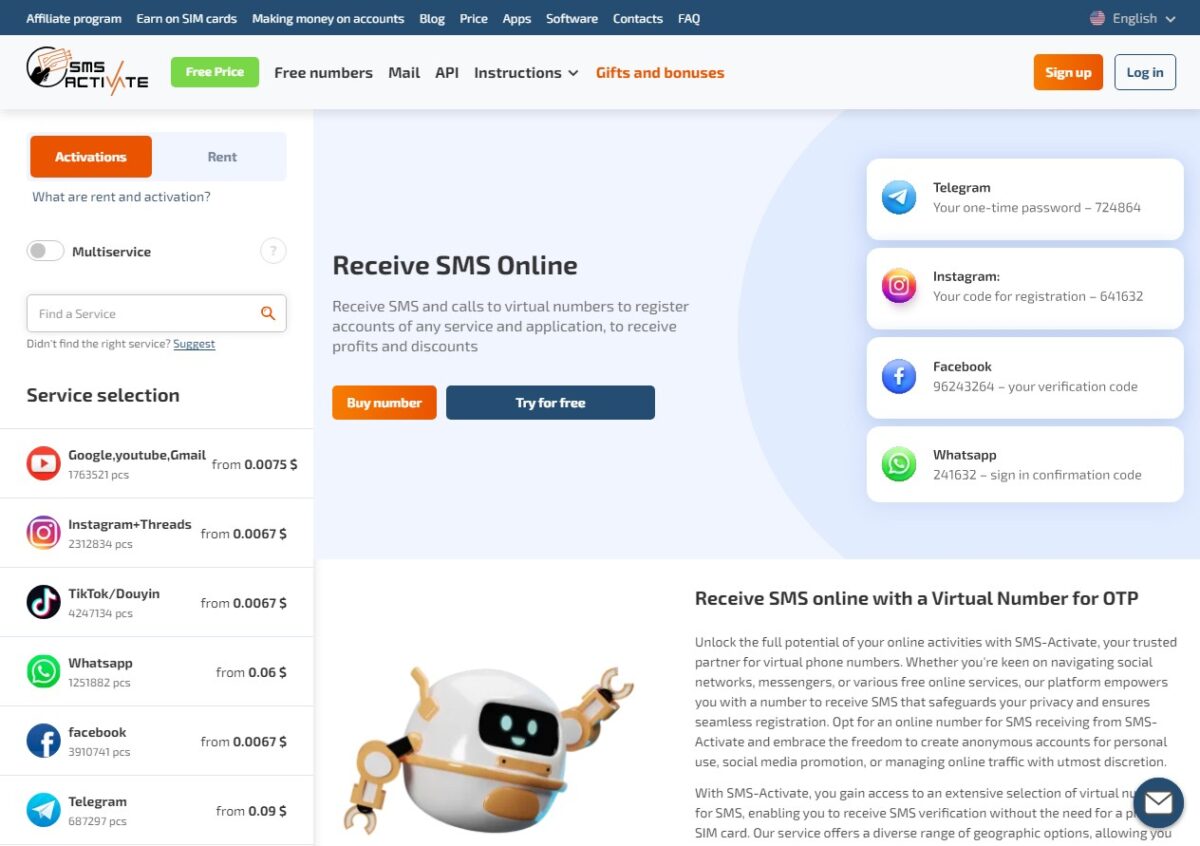 15 лучших SMS-сервисов для приёма сообщений на виртуальные номера 2025 SMS-Activate (sms-activate.org)