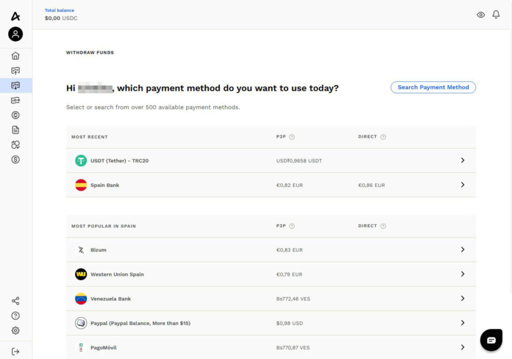 Экран вывода Withdraw AirTM