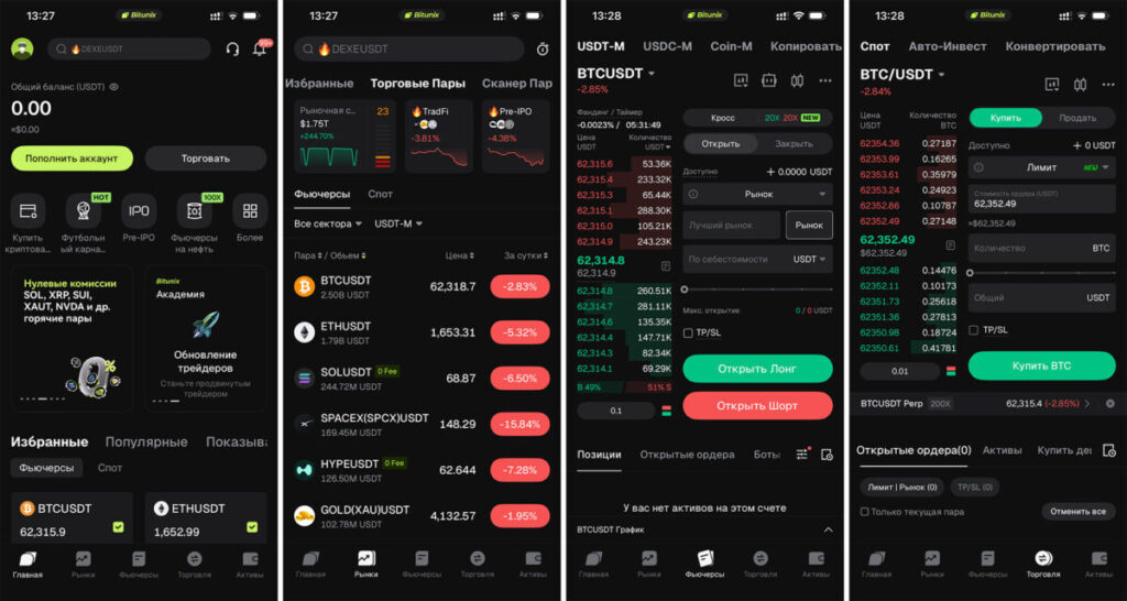 Мобильное приложение Bitunix